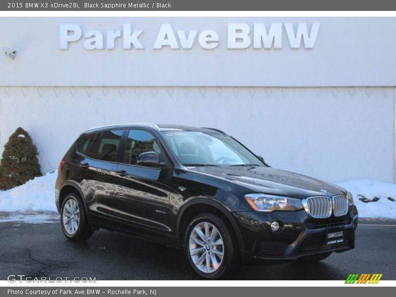 Black Sapphire Metallic / Black 2015 BMW X3 xDrive28i