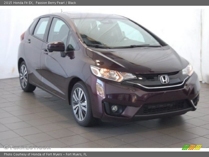 Passion Berry Pearl / Black 2015 Honda Fit EX