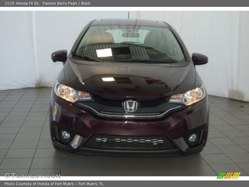 Passion Berry Pearl / Black 2015 Honda Fit EX