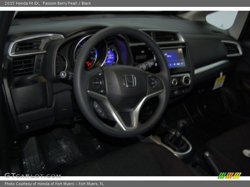 Passion Berry Pearl / Black 2015 Honda Fit EX