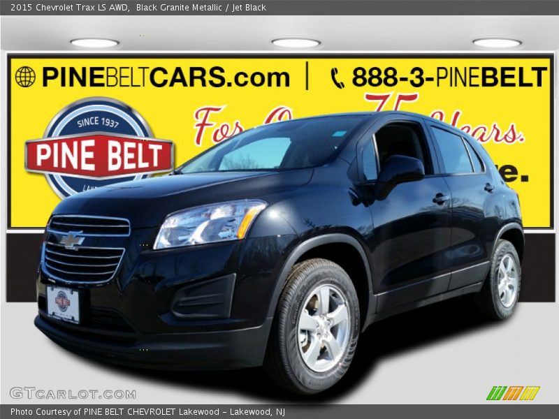 Black Granite Metallic / Jet Black 2015 Chevrolet Trax LS AWD