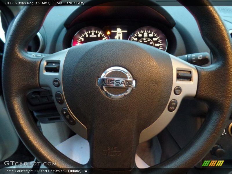 Super Black / Gray 2012 Nissan Rogue S AWD