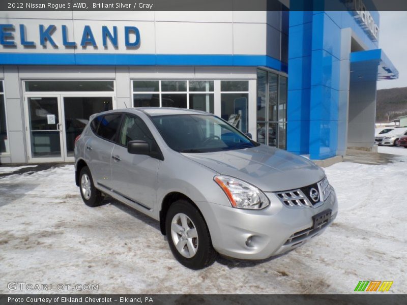 Brilliant Silver / Gray 2012 Nissan Rogue S AWD
