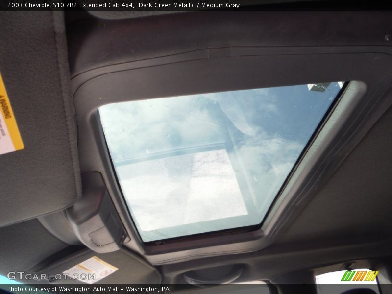 Dark Green Metallic / Medium Gray 2003 Chevrolet S10 ZR2 Extended Cab 4x4