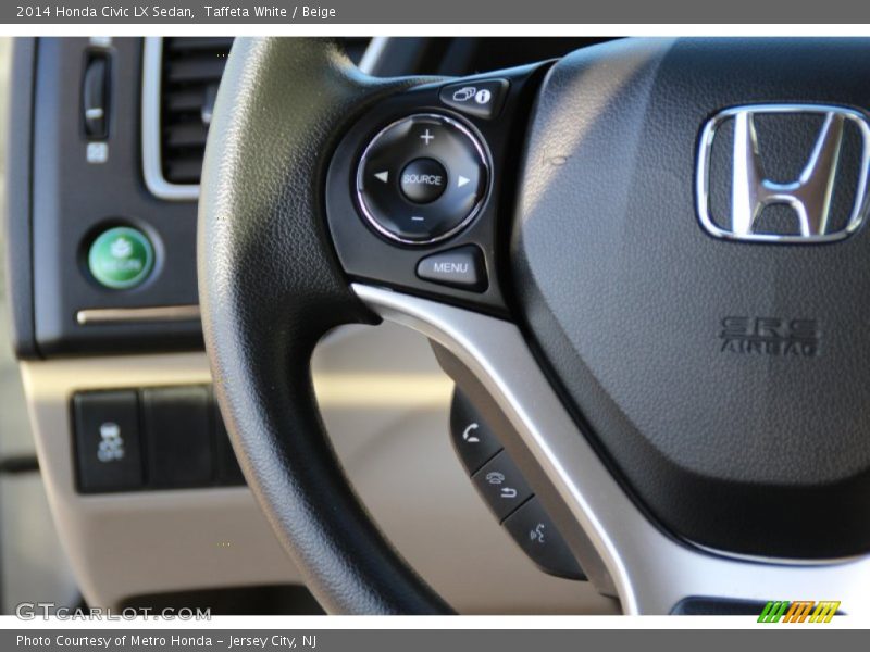 Taffeta White / Beige 2014 Honda Civic LX Sedan