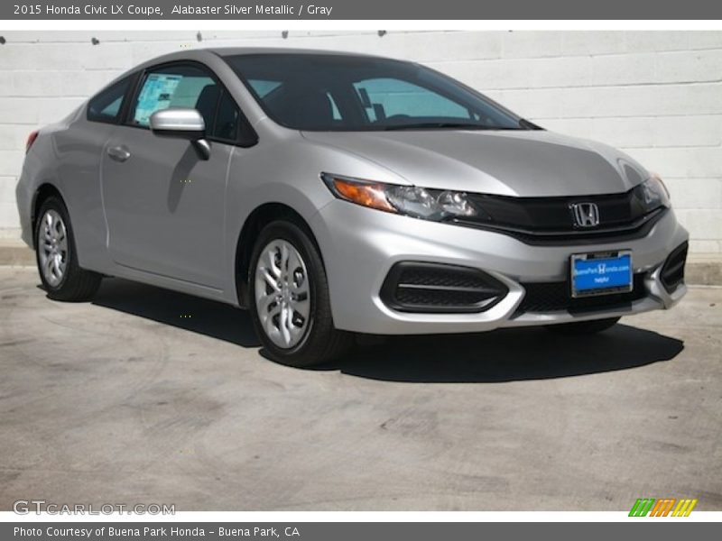 Alabaster Silver Metallic / Gray 2015 Honda Civic LX Coupe