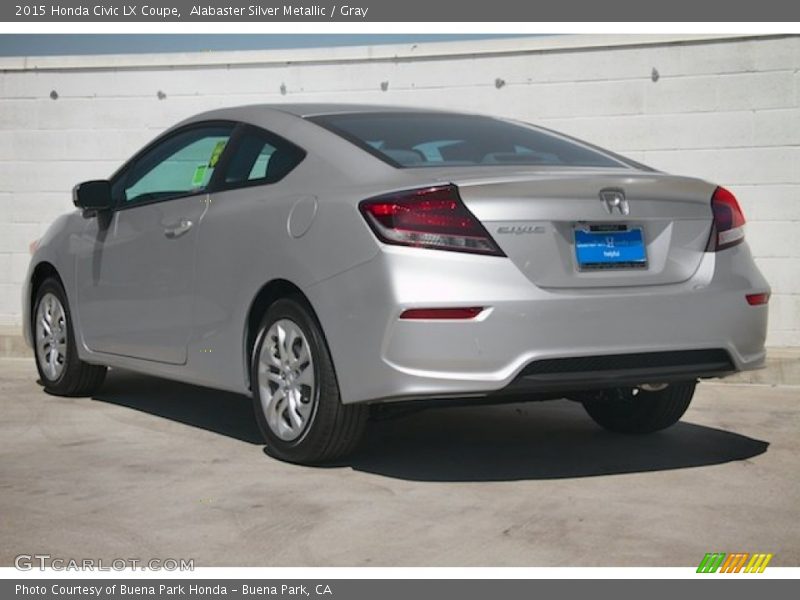 Alabaster Silver Metallic / Gray 2015 Honda Civic LX Coupe