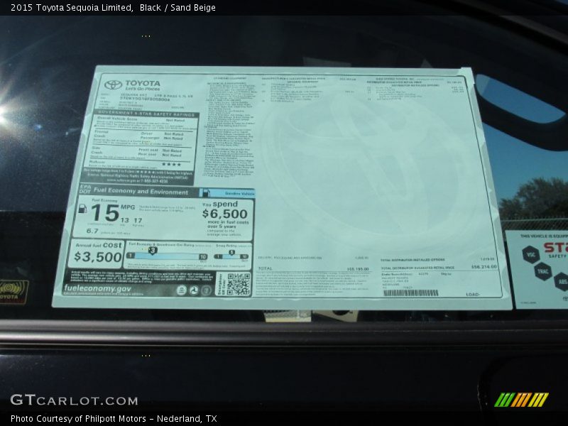Black / Sand Beige 2015 Toyota Sequoia Limited