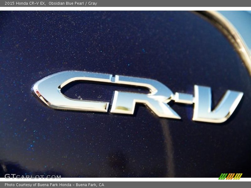 Obsidian Blue Pearl / Gray 2015 Honda CR-V EX