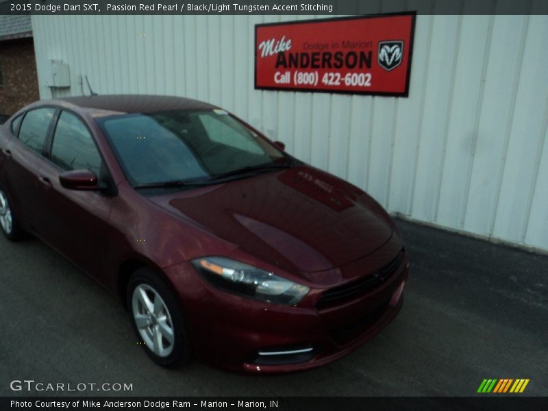 Passion Red Pearl / Black/Light Tungsten Accent Stitching 2015 Dodge Dart SXT