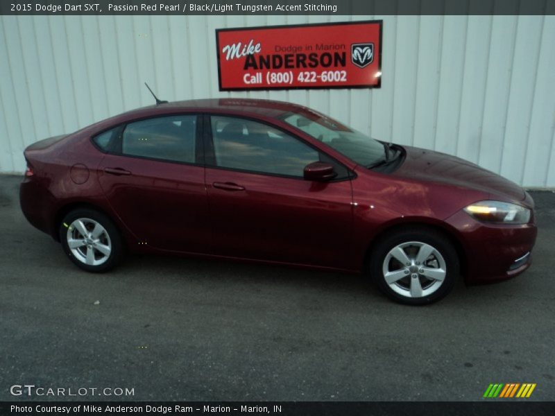 Passion Red Pearl / Black/Light Tungsten Accent Stitching 2015 Dodge Dart SXT