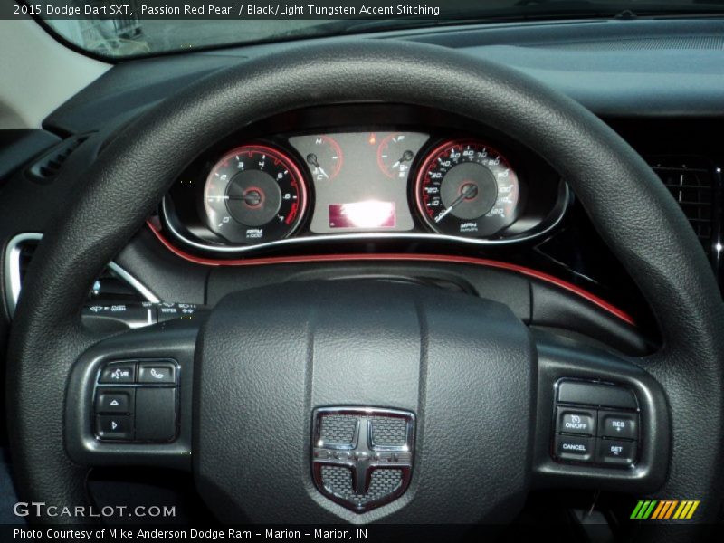 Passion Red Pearl / Black/Light Tungsten Accent Stitching 2015 Dodge Dart SXT