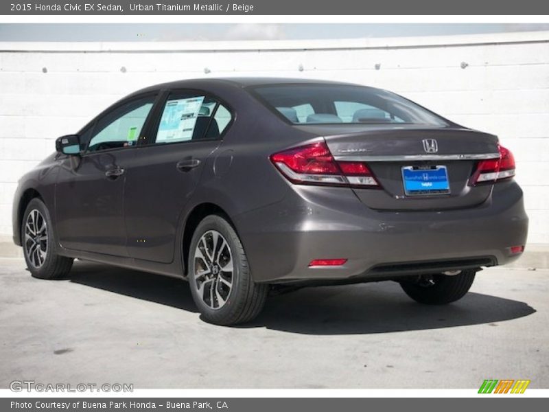 Urban Titanium Metallic / Beige 2015 Honda Civic EX Sedan