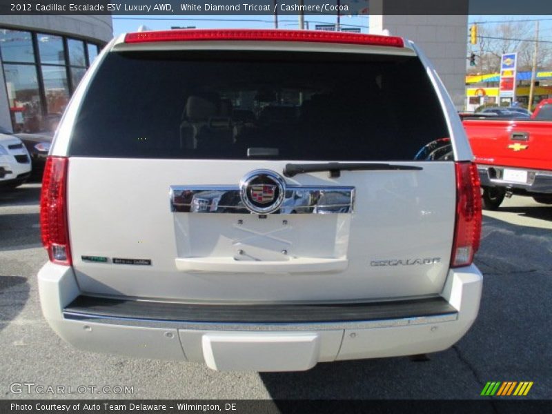 White Diamond Tricoat / Cashmere/Cocoa 2012 Cadillac Escalade ESV Luxury AWD