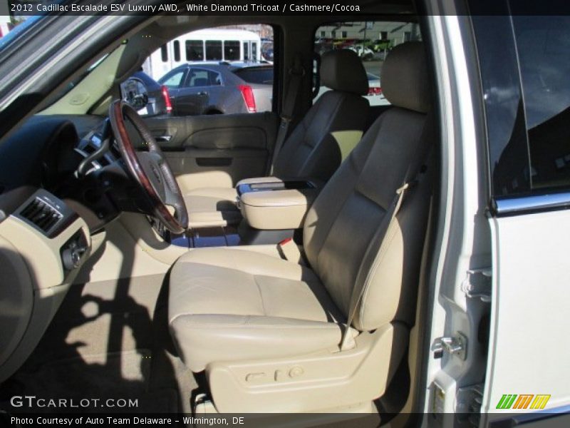 White Diamond Tricoat / Cashmere/Cocoa 2012 Cadillac Escalade ESV Luxury AWD