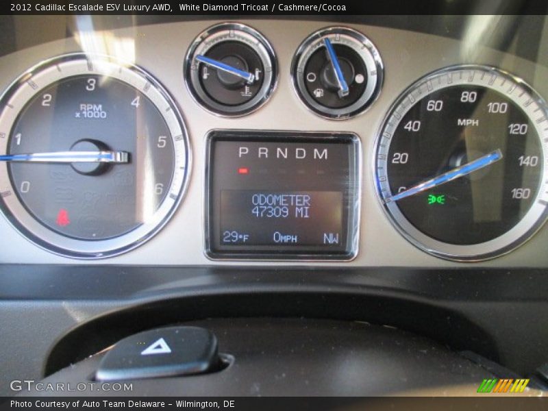 White Diamond Tricoat / Cashmere/Cocoa 2012 Cadillac Escalade ESV Luxury AWD