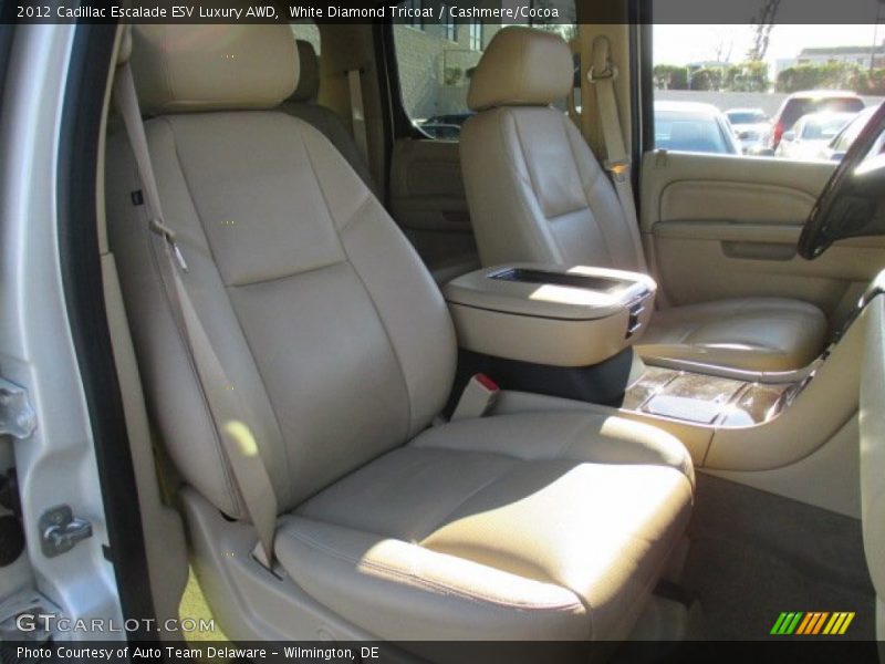 White Diamond Tricoat / Cashmere/Cocoa 2012 Cadillac Escalade ESV Luxury AWD