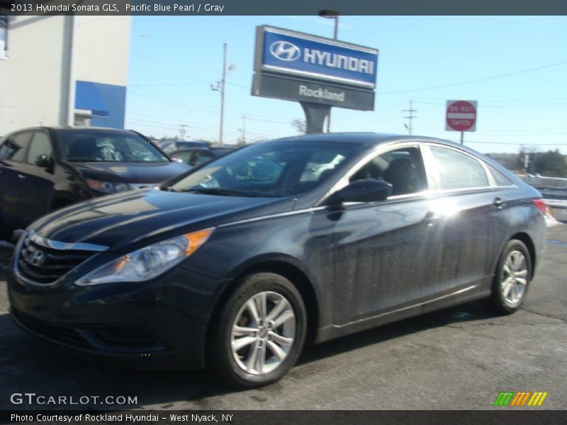 Pacific Blue Pearl / Gray 2013 Hyundai Sonata GLS