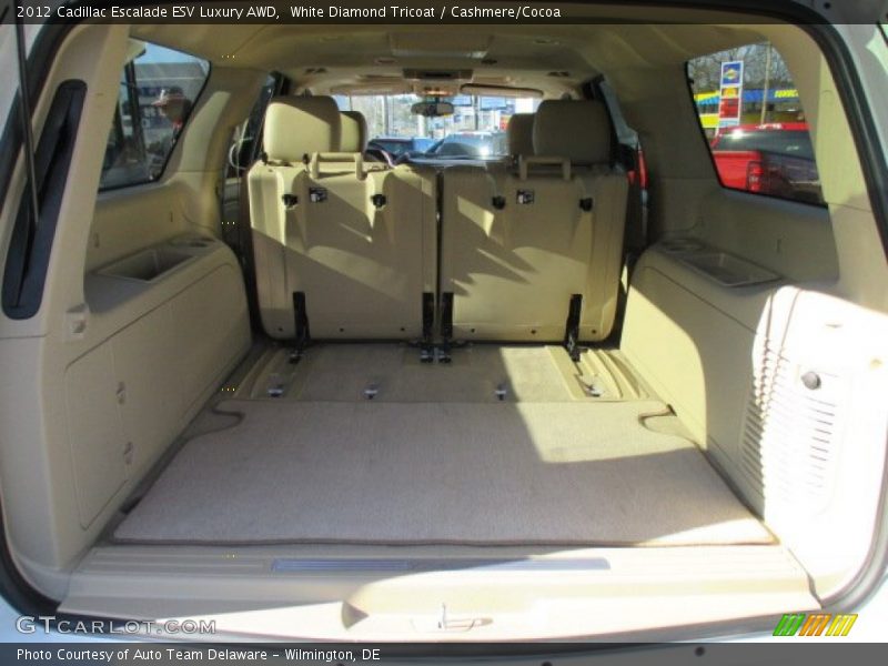 White Diamond Tricoat / Cashmere/Cocoa 2012 Cadillac Escalade ESV Luxury AWD
