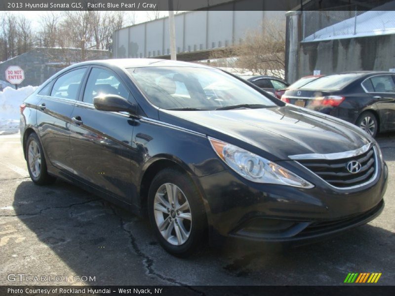 Pacific Blue Pearl / Gray 2013 Hyundai Sonata GLS