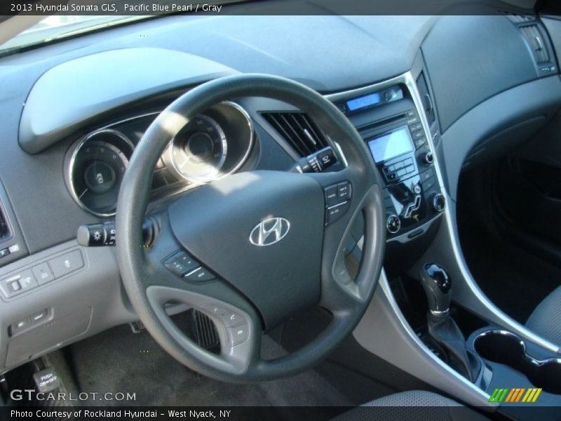 Pacific Blue Pearl / Gray 2013 Hyundai Sonata GLS