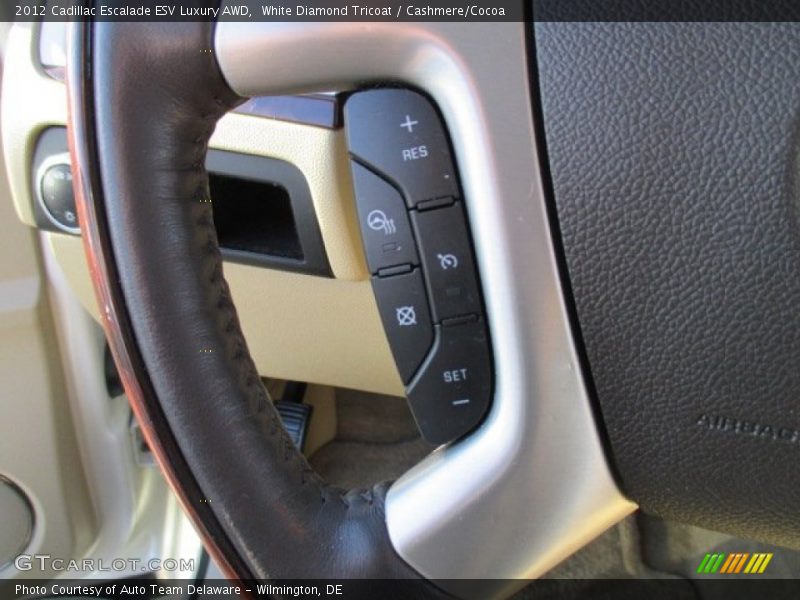 White Diamond Tricoat / Cashmere/Cocoa 2012 Cadillac Escalade ESV Luxury AWD