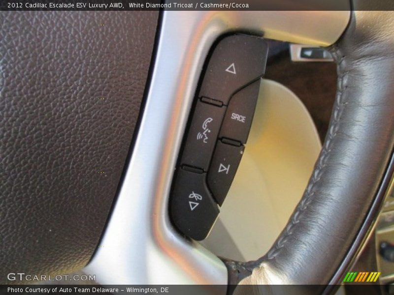 White Diamond Tricoat / Cashmere/Cocoa 2012 Cadillac Escalade ESV Luxury AWD