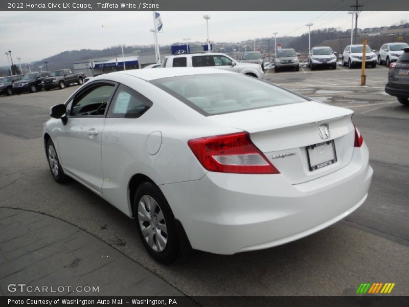Taffeta White / Stone 2012 Honda Civic LX Coupe