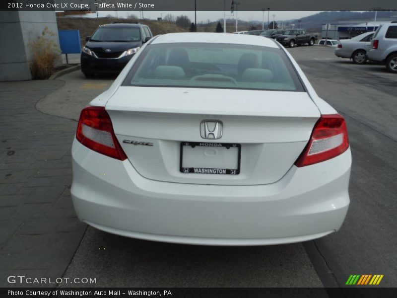 Taffeta White / Stone 2012 Honda Civic LX Coupe