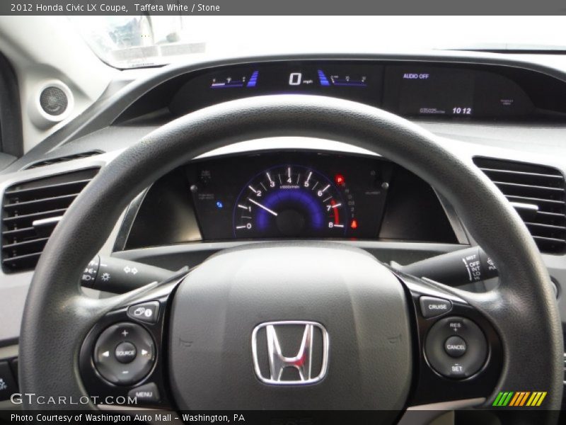 Taffeta White / Stone 2012 Honda Civic LX Coupe