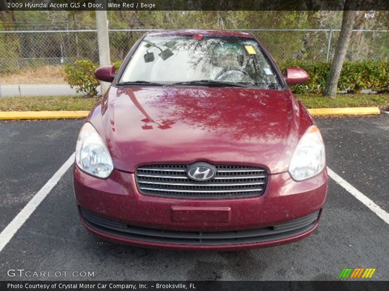Wine Red / Beige 2009 Hyundai Accent GLS 4 Door