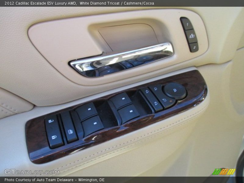White Diamond Tricoat / Cashmere/Cocoa 2012 Cadillac Escalade ESV Luxury AWD