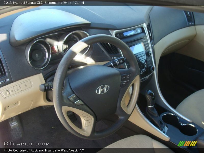 Shimmering White / Camel 2013 Hyundai Sonata GLS
