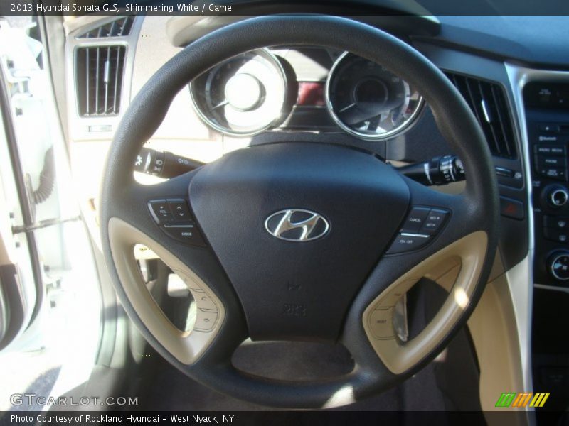 Shimmering White / Camel 2013 Hyundai Sonata GLS