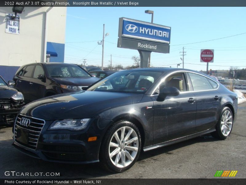 Moonlight Blue Metallic / Velvet Beige 2012 Audi A7 3.0T quattro Prestige