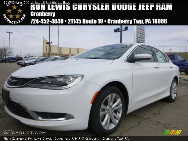 Bright White / Black 2015 Chrysler 200 Limited