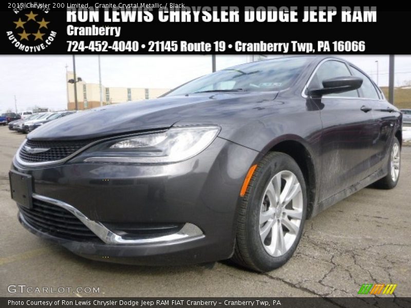 Granite Crystal Metallic / Black 2015 Chrysler 200 Limited