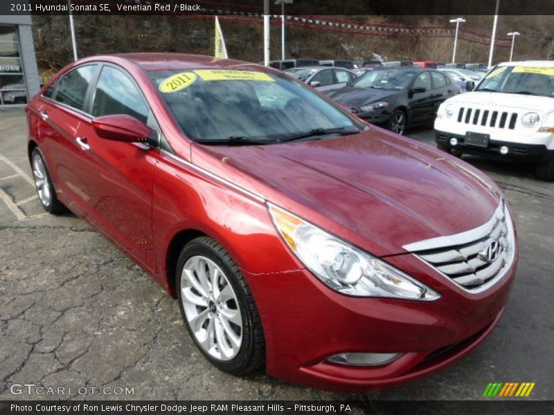 Venetian Red / Black 2011 Hyundai Sonata SE
