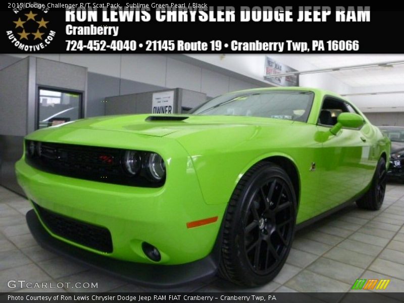 Sublime Green Pearl / Black 2015 Dodge Challenger R/T Scat Pack