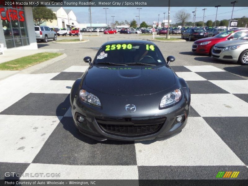 Meteor Gray / Spicy Mocha 2014 Mazda MX-5 Miata Grand Touring Roadster