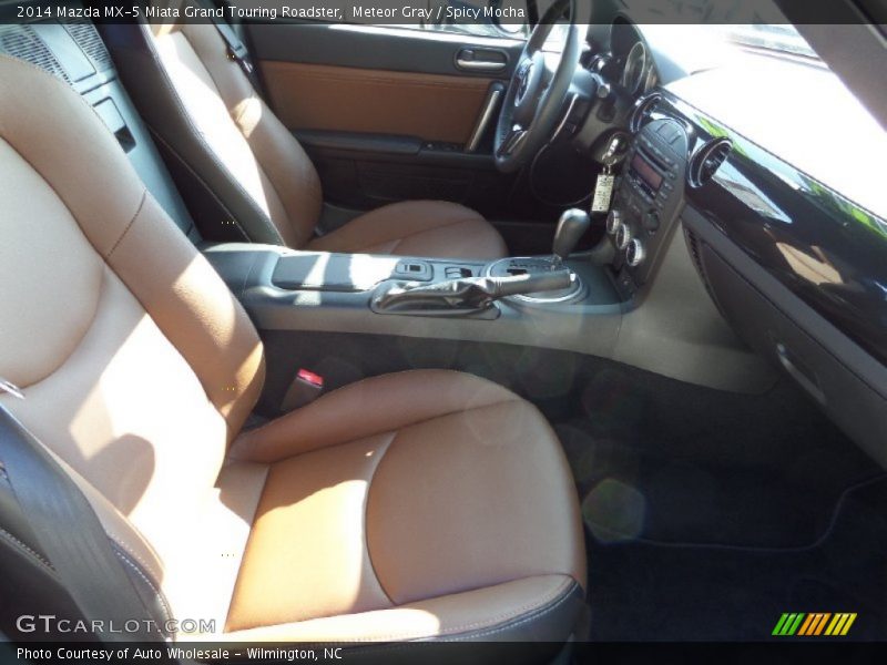 Meteor Gray / Spicy Mocha 2014 Mazda MX-5 Miata Grand Touring Roadster