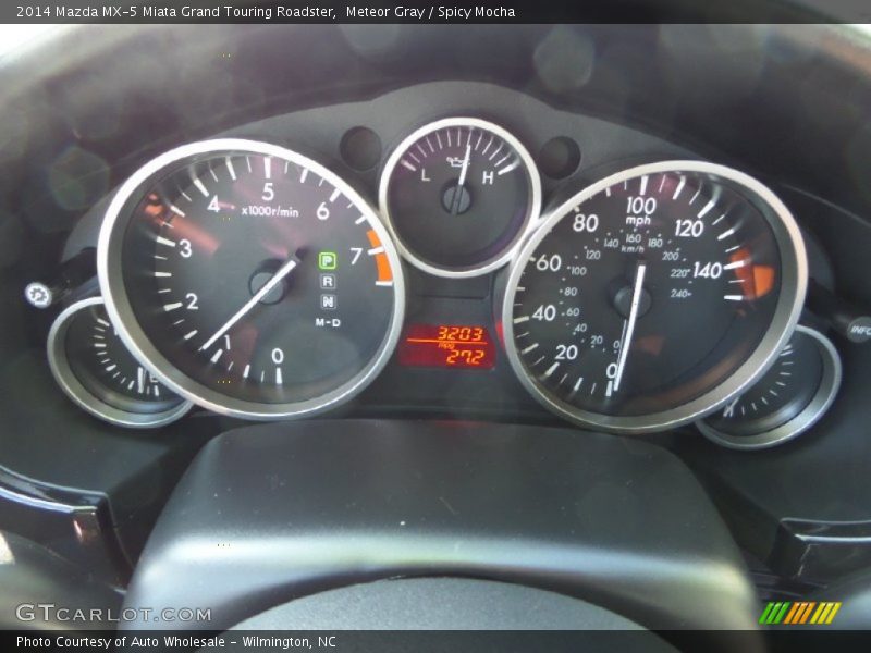 Meteor Gray / Spicy Mocha 2014 Mazda MX-5 Miata Grand Touring Roadster