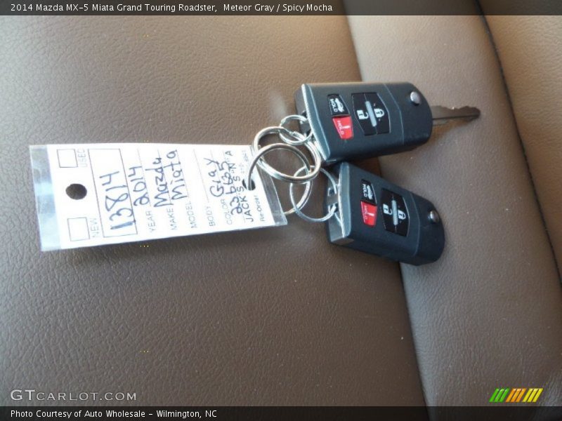 Meteor Gray / Spicy Mocha 2014 Mazda MX-5 Miata Grand Touring Roadster