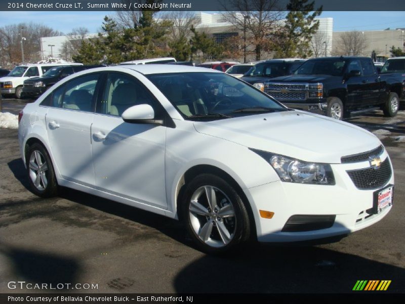 Summit White / Cocoa/Light Neutral 2014 Chevrolet Cruze LT