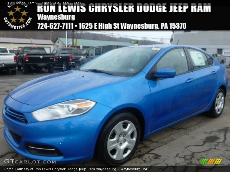 Laser Blue Pearl / Black 2015 Dodge Dart SE