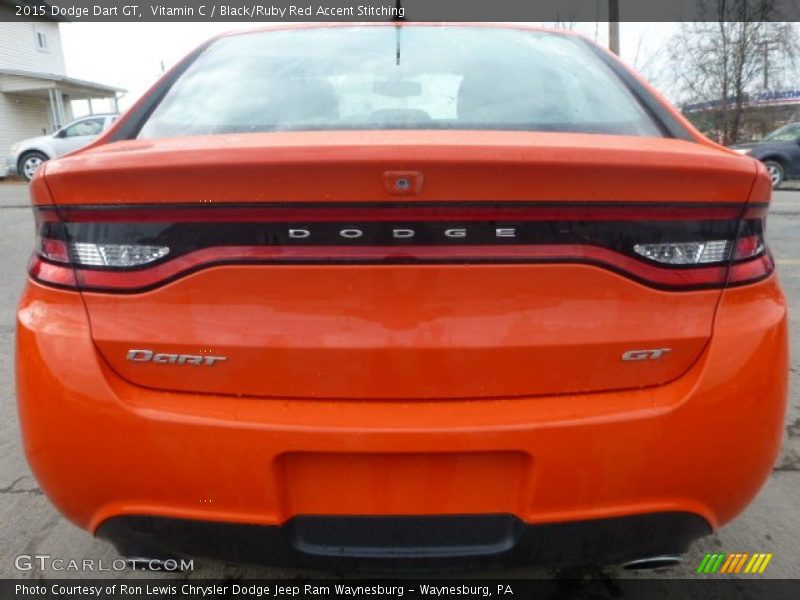 Vitamin C / Black/Ruby Red Accent Stitching 2015 Dodge Dart GT