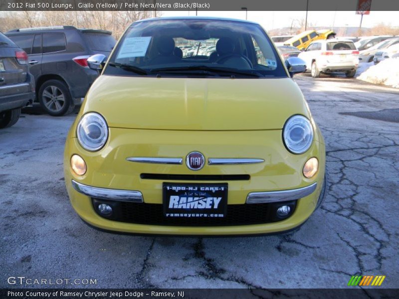 Giallo (Yellow) / Pelle Nera/Nera (Black/Black) 2012 Fiat 500 Lounge
