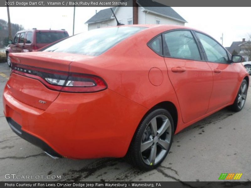 Vitamin C / Black/Ruby Red Accent Stitching 2015 Dodge Dart GT
