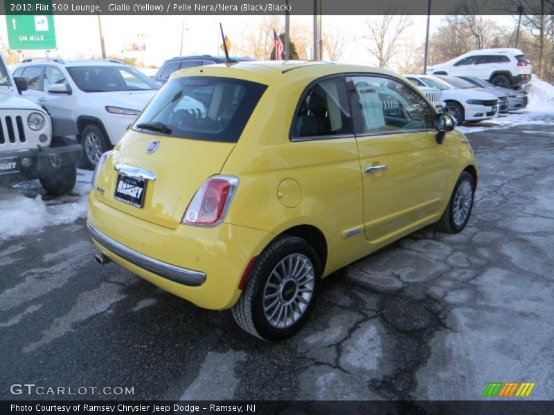 Giallo (Yellow) / Pelle Nera/Nera (Black/Black) 2012 Fiat 500 Lounge