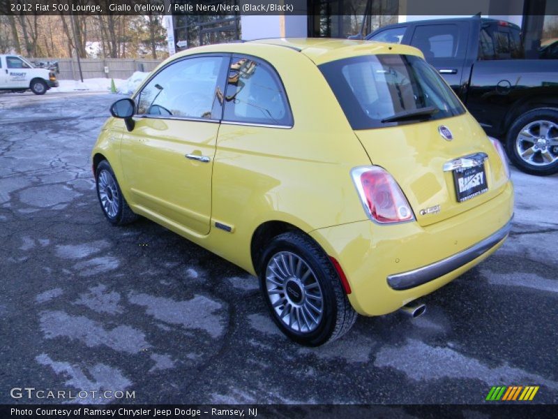 Giallo (Yellow) / Pelle Nera/Nera (Black/Black) 2012 Fiat 500 Lounge